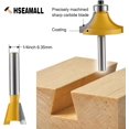 thumbnail image 4 of HSEAMALL 12 PCS 6.35mm 1/4 Inch Shank Tungsten Carbide Tipped Router Bit Set with Wrench, 4 of 8