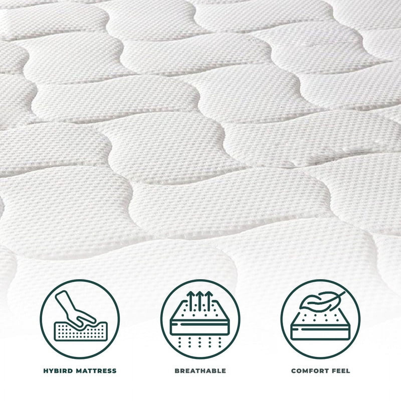 Oliver & Smith 8 Inch Full Size Mattress – Hybrid Bonnell Springs and High Density Foam – Medium Firm Euro Top Mattress in a Box – Polyester Cover – Ideal for Bunk Beds & Guest Rooms