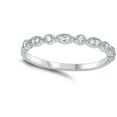 thumbnail image 4 of CHOOSE YOUR COLOR White CZ Studded Repeating Marquise Round Ring .925 Sterling Silver Band Female Size 6, 4 of 4