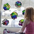 thumbnail image 6 of 24 Pcs Plants Stained Glass Effect Paper Suncatchers Leaves Flowers Window Clings Boho Style DIY Kit Stained Suncatchers Kits for Windows Arts Crafts Decor Glass Indoor Window Door Decals DIY, 6 of 7