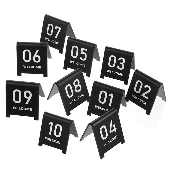 Set of 10 Table for Desktop, Floor Number Markers, Table Number Cards for Events, Restaurant, Wedding Supply