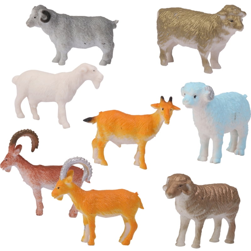 2pcs Sheep Goat Farm Animal Model Figure Figurine Kids Toy Gift Home Decor 