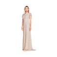 thumbnail image 1 of Adrianna Papell Robe à Paillettes Intégrales à Manches Courtes pour Femme, Rose Poudré, 10, 1 of 4