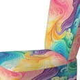 thumbnail image 4 of Designart "Swirling Multicolor Clouds IV" Pink Modern Upholstered Accent Chair - Modern Arm Chair For Bedroom, 4 of 7