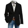 thumbnail image 4 of Pandaie Boys Wedding Fit Formal Suit Corduroy Lapel Single Breasted Blazer Jacket for Dress Up Outfits Black,7-8 Years, 4 of 6