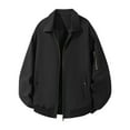 thumbnail image 4 of Ceisia Men's Stand Collar Casual Windbreaker Jacket, Navy & Black, Lightweight Outerwear for Daily Wear, 4 of 5