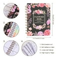 thumbnail image 3 of Password Book Floral Spiral Bound Notebook with Letter Stickers, A6, Black, 130 Pages, 3 of 9