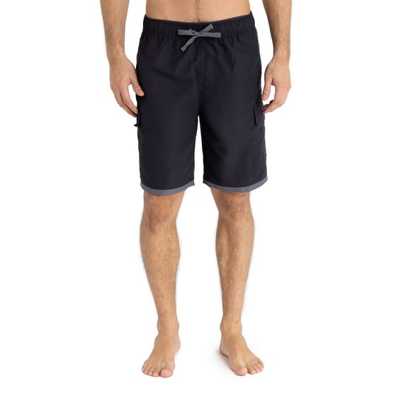 U.S. Polo Assn. Men's Black Cargo Swim Short , L