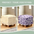 thumbnail image 6 of SCRAWLGOD Butterfly Print Violet Footstool Slipcover, Washable Footrest Sofa Slipcovers Comfortable Square Covers for Footstool with Stretch Bottom, 6 of 7