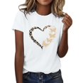 thumbnail image 1 of Flash Deal! T-Shirt à Manches Courtes Col Rond Imprimé Papillon Mode Décontractée pour Femmes en Solde Blanc S, 1 of 4