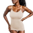 thumbnail image 1 of PEASKJP Shapewear Shorts Tummy Control Crew Neck Body Suits for Womens Ribbed Seamless Tops, Beige XXXXL, 1 of 4
