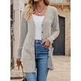thumbnail image 4 of Women'S Fall Fashion Cardigan Soft Knit Cardigan for Women Long Sleeve Open Front Coat with Pockets Grey XL, 4 of 8