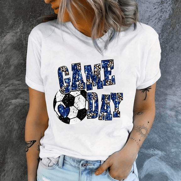 Soccer Game Day T-Shirt, Soccer Ball Graphic Tee, Unisex Sport Event Fan Shirt, Gift for Soccer Lovers, Family & Friends S