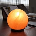 thumbnail image 7 of Salt Gems Himalayan Salt Lamp Globe Shaped Hand Carved Pink Decoration Lamp with Wood Base, Electric Cord and 25 Watt Bulb, 7 of 7