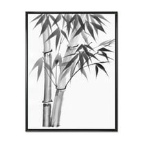 Designart 'Vintage Black and White Bamboo' Traditional Framed Canvas Wall Art Print