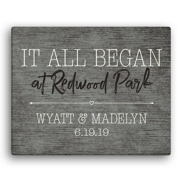 Personalized It All Began Canvas Print