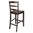 thumbnail image 3 of FurniFact 2-Pc 24" Ladder Back Counter Stools, Antique Walnut, 3 of 8