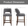 thumbnail image 3 of Vknow Furniture Adult Mid Back Tufted Bar Stools - Set of 6, Gray, 3 of 9