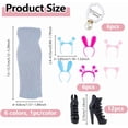 thumbnail image 2 of 6Sets 6 Colors Polyester Doll Clothes Set Dolls Replace Sweater Accessories Mixed Color 130~137x40~48x1.5~2.5mm 1 colors/set, 2 of 5
