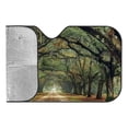 thumbnail image 6 of Awypu Trees Leaves Road Front Window Sun Shade for Car - Universal Sunshade for Car Windshield - Vehicle SUV Truck Protector 55.12*29.92 in, 6 of 7