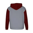 thumbnail image 4 of Lorytime Oversized&nbsp;hoodies&nbsp;for&nbsp;men Plaid Fleece Streetwear Sweatshirt Long Sleeve Drawstring Pullover with Pocket Tops, 4 of 5