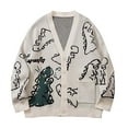 thumbnail image 2 of SUXIAN Cardigan for Women Dinosaur Print Knit Sweater Oversized Streetwear Long Sleeve Open Front Cardigan Sweater, 2 of 6