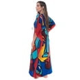 thumbnail image 2 of Riviera Sun African Print Dashiki Maxi Caftan for Women (Rasta Print 8, Large / X-Large), 2 of 3