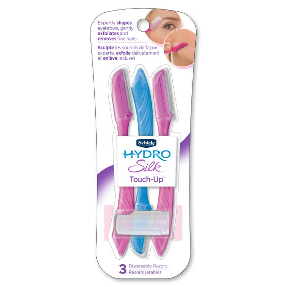 Schick Hydro Silk TouchUp Disposable Razors 3Ct, Shapes Eyebrows
