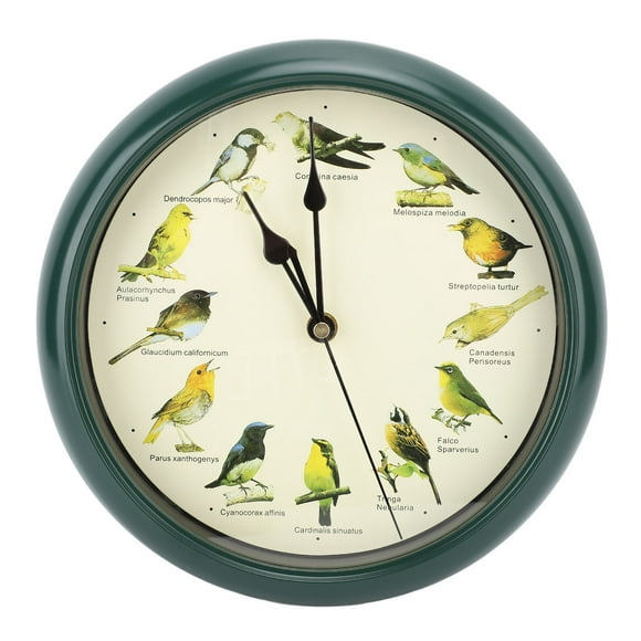 Bird House Wall Clock, 10 in Birds Clock for Bathroom Garden, Clocks Battery Operated Kitchen Clocks Wall Decorative Non Ticking Round Quartz Analog Clock Living Room Christmas
