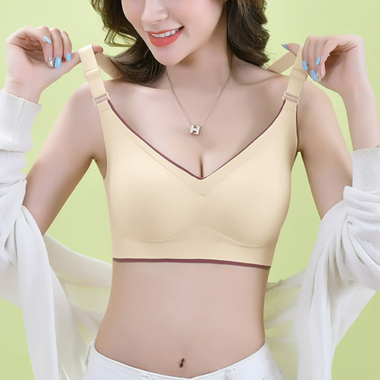 Womens Large Size Butterfly Beauty Back Wrap Breast Latex No Steel Ring Ice  Silk Sports Bra Gathering Wireless