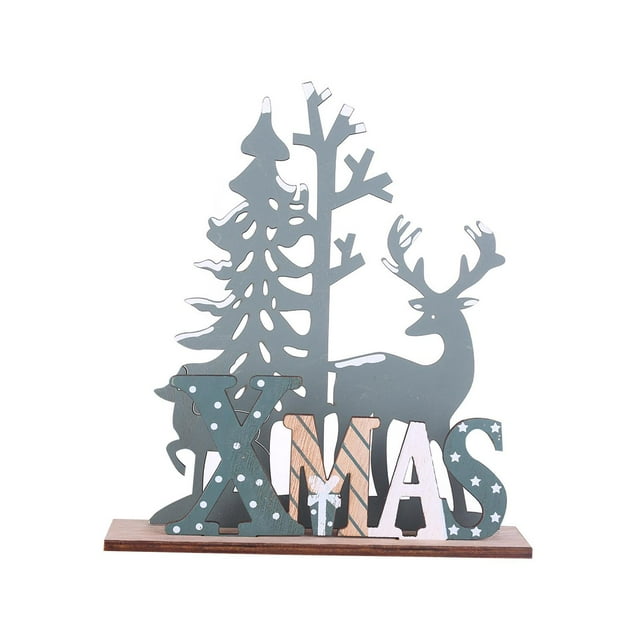Manualidades de madera para árboles de Navidad, ilustraciones, manualidades para la decoración de la temporada navideña Árbol de alce de Navidad