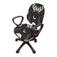 thumbnail image 5 of CHAQLIN Skull Mushroom Floral Print 2 Pcs Office Chair Slipcover for Armchair Stretch Stretchable Computer Chair Protector Polyester Fabric Office Computer Chair Covers, 5 of 8