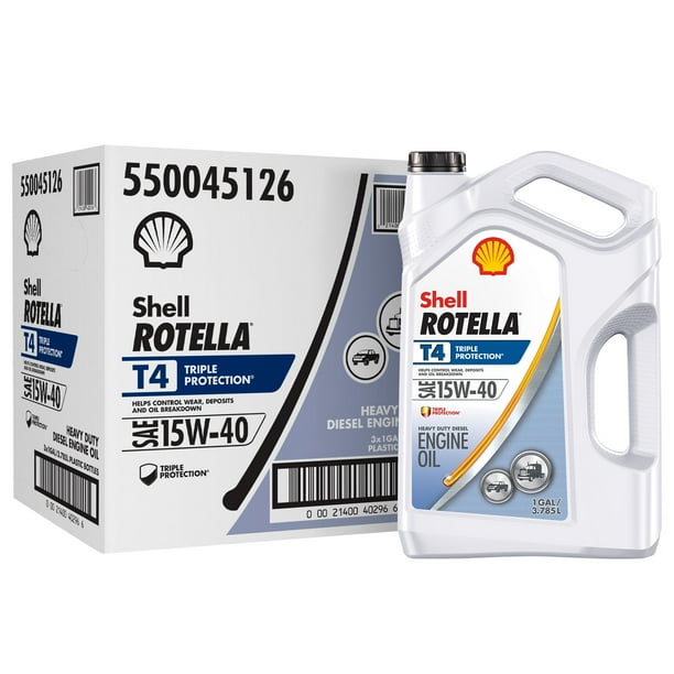 Shell Rotella T4 Triple Protection 15w 40 Diesel Motor Oil 1 Gallon 3 Pack Case Walmart Com