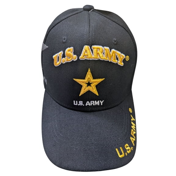 US Military Army Gold Star Shadow Style Black Baseball Cap