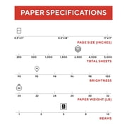 Staples TRU RED 8.5 x 11 Copy Paper 20 lbs. 92 Brightness 500 Sheets/Ream 5 Reams/Carton (TR56960)