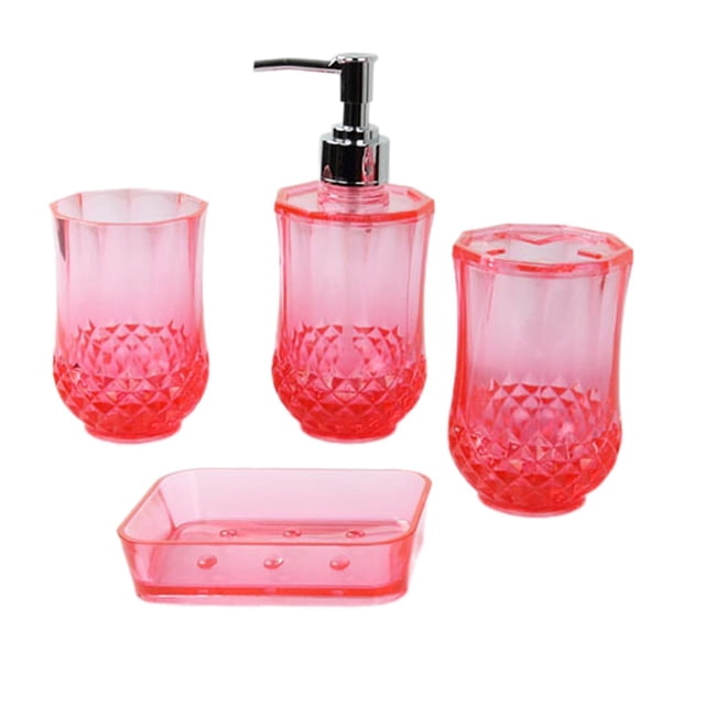 Dispensador de jabón Soledad Juego de accesorios de baño 4 piezas Rojo