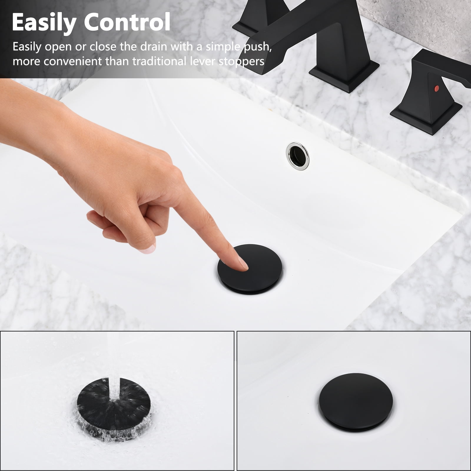 Pop-Up Bathroom Sink Drain With Overflow