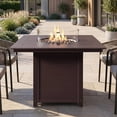 thumbnail image 3 of WestinTrends Helios 42" Modern Outdoor Patio Gas Propane Square Fire Pit Table (Rocks Not Included), Dark Brown, 3 of 14