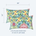 thumbnail image 2 of Outdoor Lumbar Pillow Covers Only Set of 2 Patio Decorative Pillow Cases, Water Repellent Lumbar Cushion Cases for Sofa, Patio Couch Garden Use, 12x20 Inch, Damask Red, 2 of 6