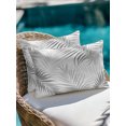 thumbnail image 4 of Outdoor Pillows Waterproof, Gray Palm Leaf Bedding Throw Pillows with Insert for Couch Sofa Bed, Tropical Botanical Leaves Minimalist 12x20 Inch Pillowcases Decorative Camping Patio Pillow Set of 1, 4 of 8