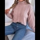 thumbnail image 4 of Suéter de Mujer con Cuello Redondo, Botones Texturizados, Mangas Farol, Jersey de Punto Rosa L, 4 of 10