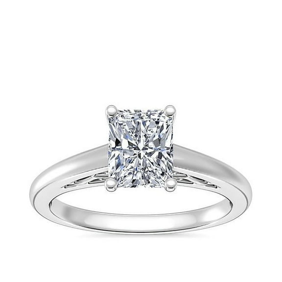 Diamond-Capitals 2.00 Carat Radiant Shape IGI Certified Lab Grown Diamond Attractive Solitaire Ring for Women Solid 14K White Gold Size 7