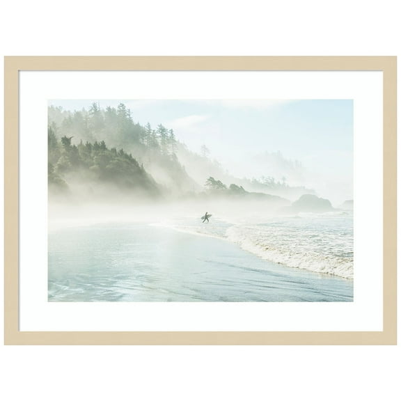 Amanti Art Catching the Morning Surf Wood Framed Wall Art Print