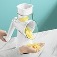 thumbnail image 4 of 5-in-1 Rotary Cheese Grater, Vegetable Slicer with Suction Base, Manual Food Processor with Stainless Blades(White), 4 of 6