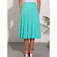 thumbnail image 4 of DARING DIVA Women's Midi Tiered Pleated Elastic Waist A-Line Skirt L Teal, 4 of 6