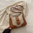 thumbnail image 1 of Bolso de mano estilo retro coreano con contraste de color para mujer, nueva tendencia de primavera y verano 2025, bandolera de hombro, bolso de sillín, 1 of 5