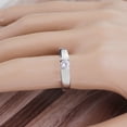 thumbnail image 2 of BAYAIXZ Classic Platinum/Rose Gold Plated Round Brilliant Cut Cubic Zirconia Solitaire Wedding Engagement Rings (Silver,11), 2 of 6