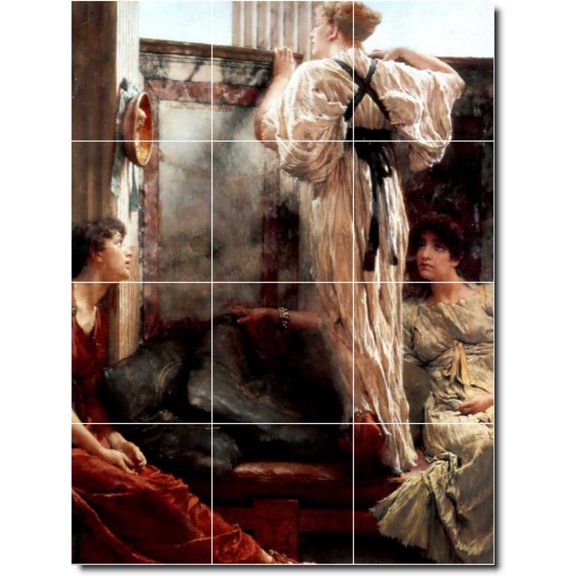 Ceramic Tile Mural-Lawrence Alma-Tadema Women Painting 206. 12.75" w x 17" h using (12) 4.25 x 4.25 ceramic tiles