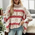 thumbnail image 3 of Vintage Christmas Sweaters for Women 2025 Batwing Sleeve Turtleneck Reindeer Color Block Pullover Sweater Jumper Tops, 3 of 7