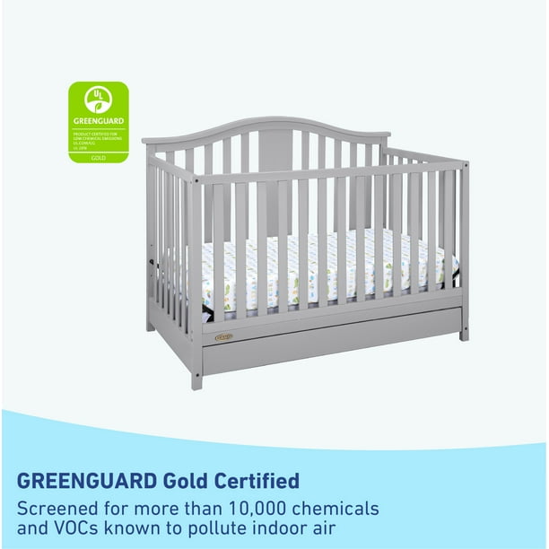 Graco Solano 5-in-1 Convertible Baby Crib with Drawer, Pebble Gray - Walmart .com